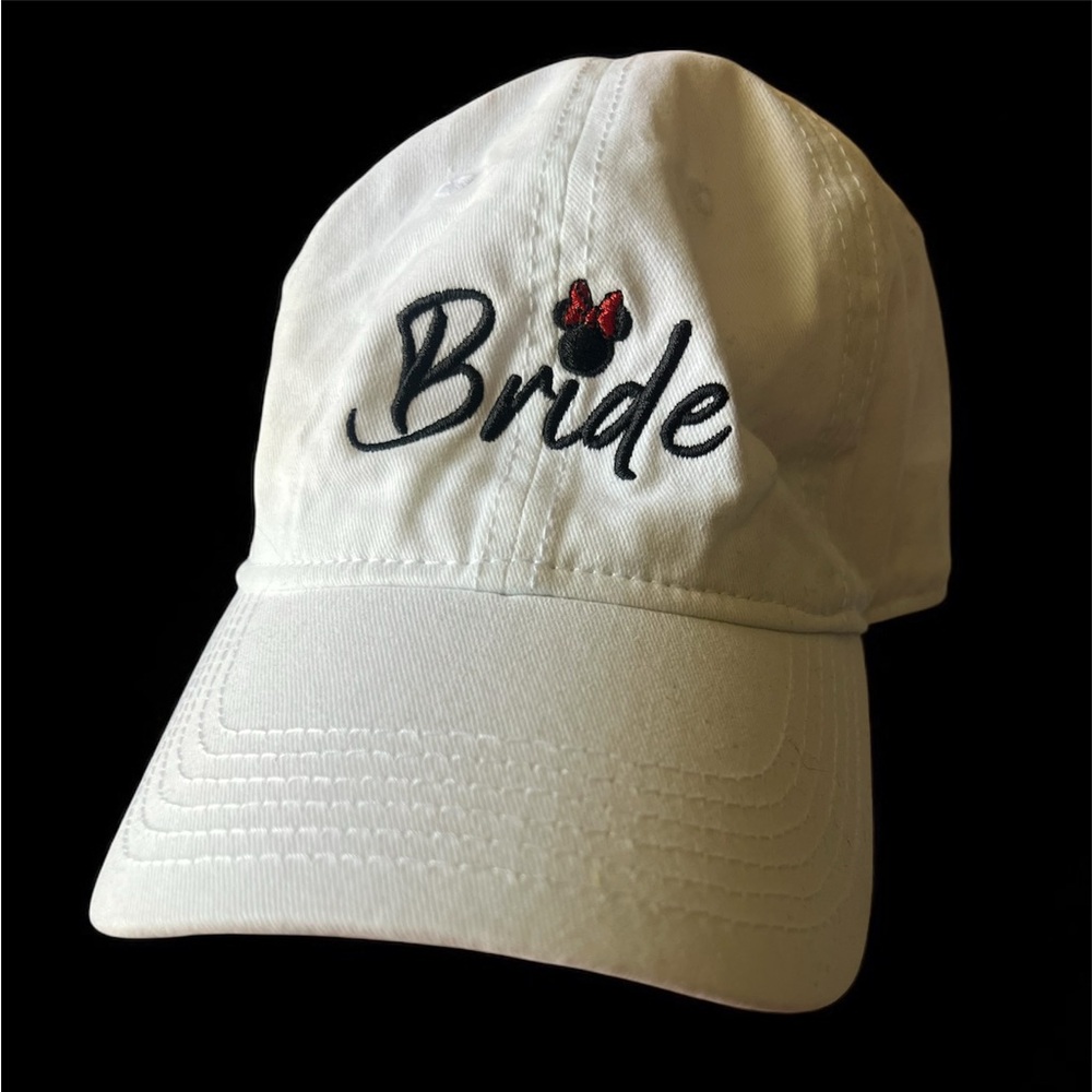 Disney Bride Adjustable Baseball Hat With Minnie Mouse Stitching-Like New